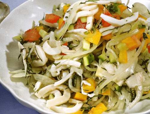 Recettes pour salades au calmar