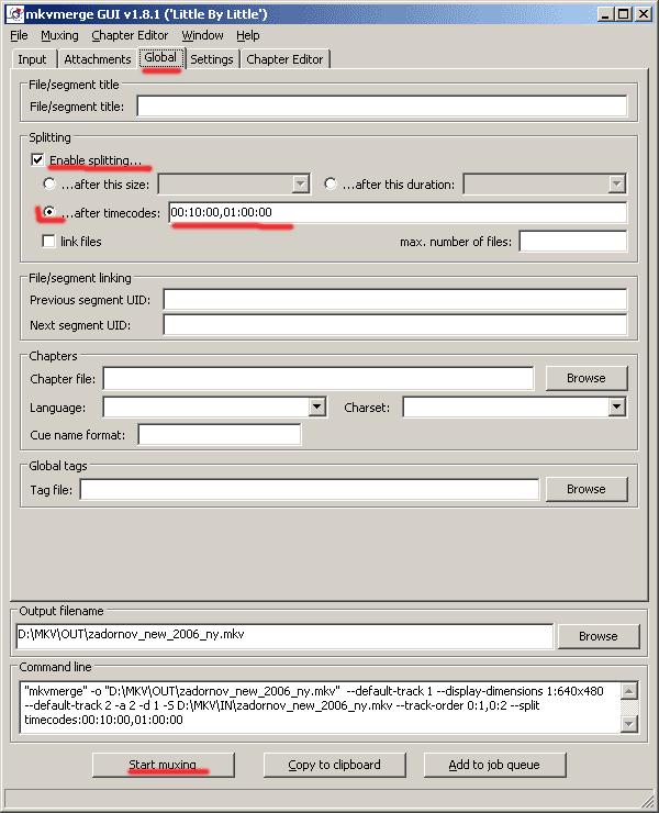 Comment diviser un fichier mkv